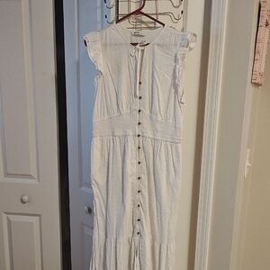 Sonoma White Button-Down Maxi Dress
